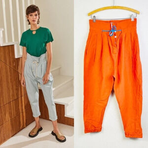 JULLIETT Orange High‎ Waist Pleated Pants Size Small